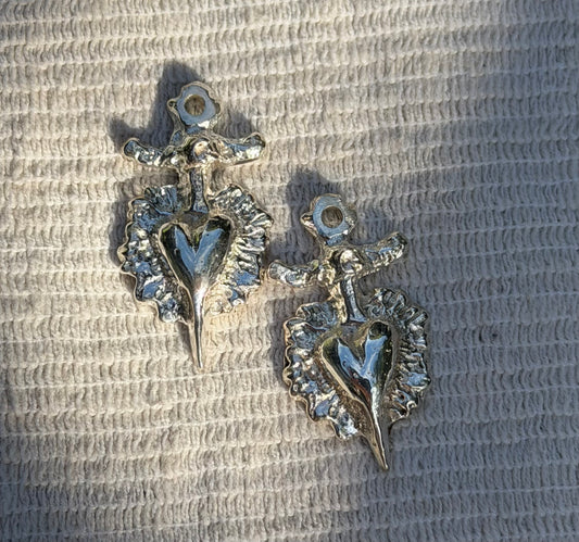 Sacred Heart Earring Charms